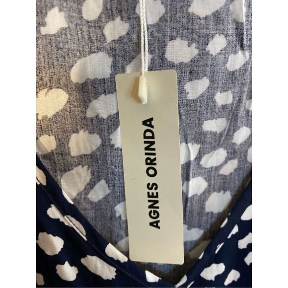 Agnes Orinda NWT plus size V-neck 3/4 flounce sleeve baby doll Blouse S/2X - Picture 8 of 8